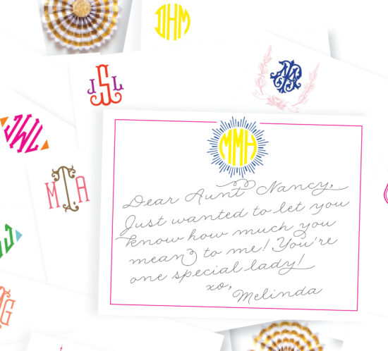 sample of handwritten note on personalized stationery unique gift ideas